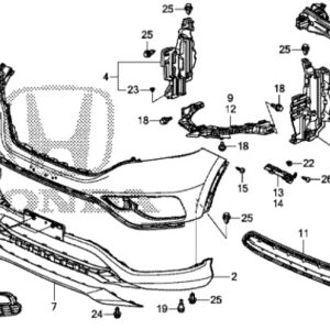 Honda CR-V 2015-2018 Front Number Plate Plinth