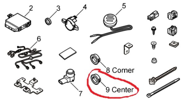 Honda FR-V Accessory Rear Parking Sensor Kit Central Sensor Surround
