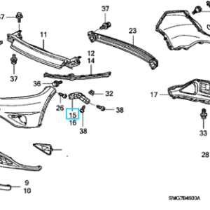 Honda Civic 2006-2011 RH Wing To Bumper Bracket
