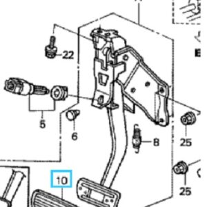 Honda CR-V Auto 2002-2012 Civic Auto 2012-2016 Brake Pedal Rubber