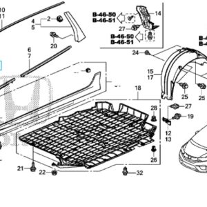 Honda Jazz 2016-2019 OSF Scraper Moulding