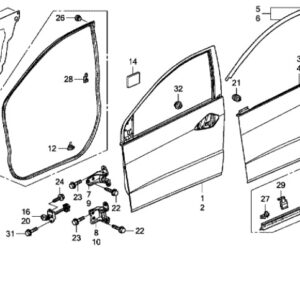 Honda Civic 2006-2011 OSF Door Weatherstrip