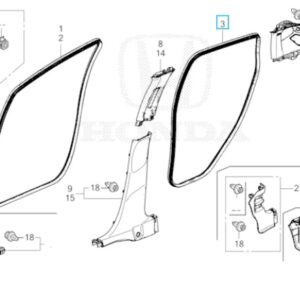 Honda Jazz 2016-2019 Rear Door Aperture Seal