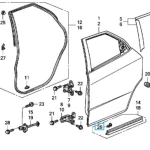Honda Civic 2006-2011 Rear Door Lower Seal Clip