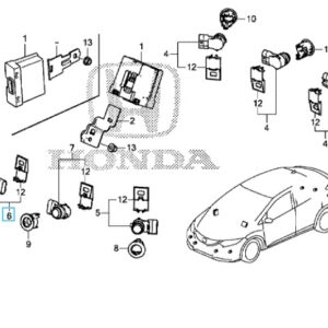 Honda Civic EX 2014 Front Inner Parking Sensor Surround