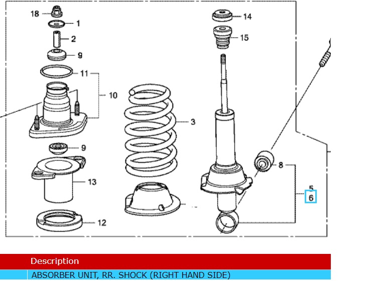 Honda CR-V 2007-2009 OSR Shock Absorber