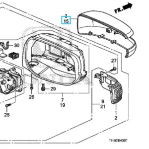 Honda Jazz ES 2013-2015 Nearside Mirror Cover