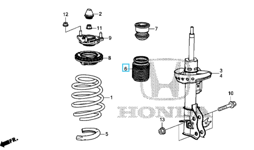 Honda Civic 2012-2016 Front Shock Absorber Sleeve