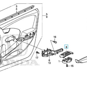 Honda Jazz 2012-2015 OSF Window Switch Surround
