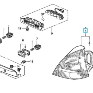 Honda Civic 5Door 2001-2003 Nearside Tail Light
