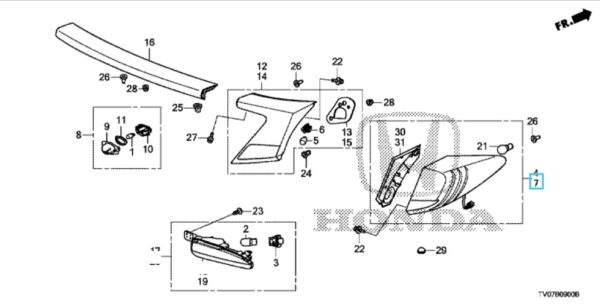 Honda Civic 2015-2016 NSR Outer Tail Light