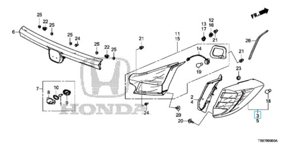 Honda Civic Tourer 2014-2016 Offside Outer Tail Light