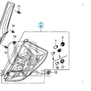 Honda Jazz 2016-2019 Nearside Lower Tail Light