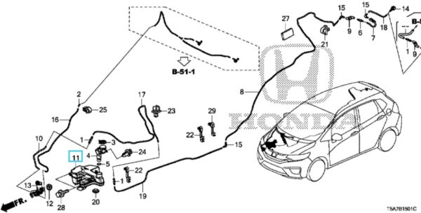 Honda Jazz 2016-2019 Washer Bottle