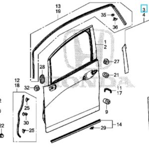 Honda Jazz 2016-2019 Offside Front Door Tape Set