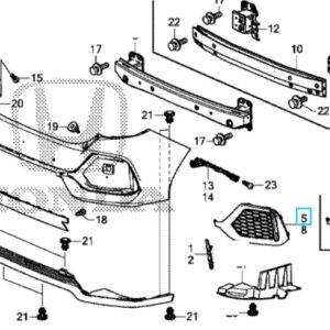 Honda Civic 2020-2021 Offside Rear Bumper Garnish