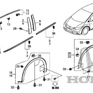 Honda Civic 2012-2016 Nearside A Pillar Corner Garnish
