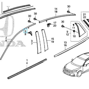 Honda Civic 2017-2021 OSF Window Corner Garnish