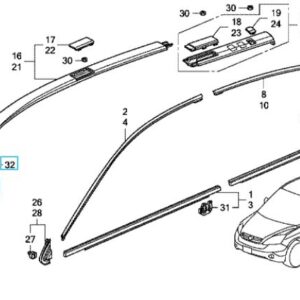 Honda CR-V 2007-2012 Offside Windscreen Garnish