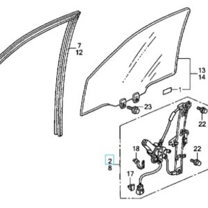 Honda Jazz 2002-2008 Drivers Front Window Regulator